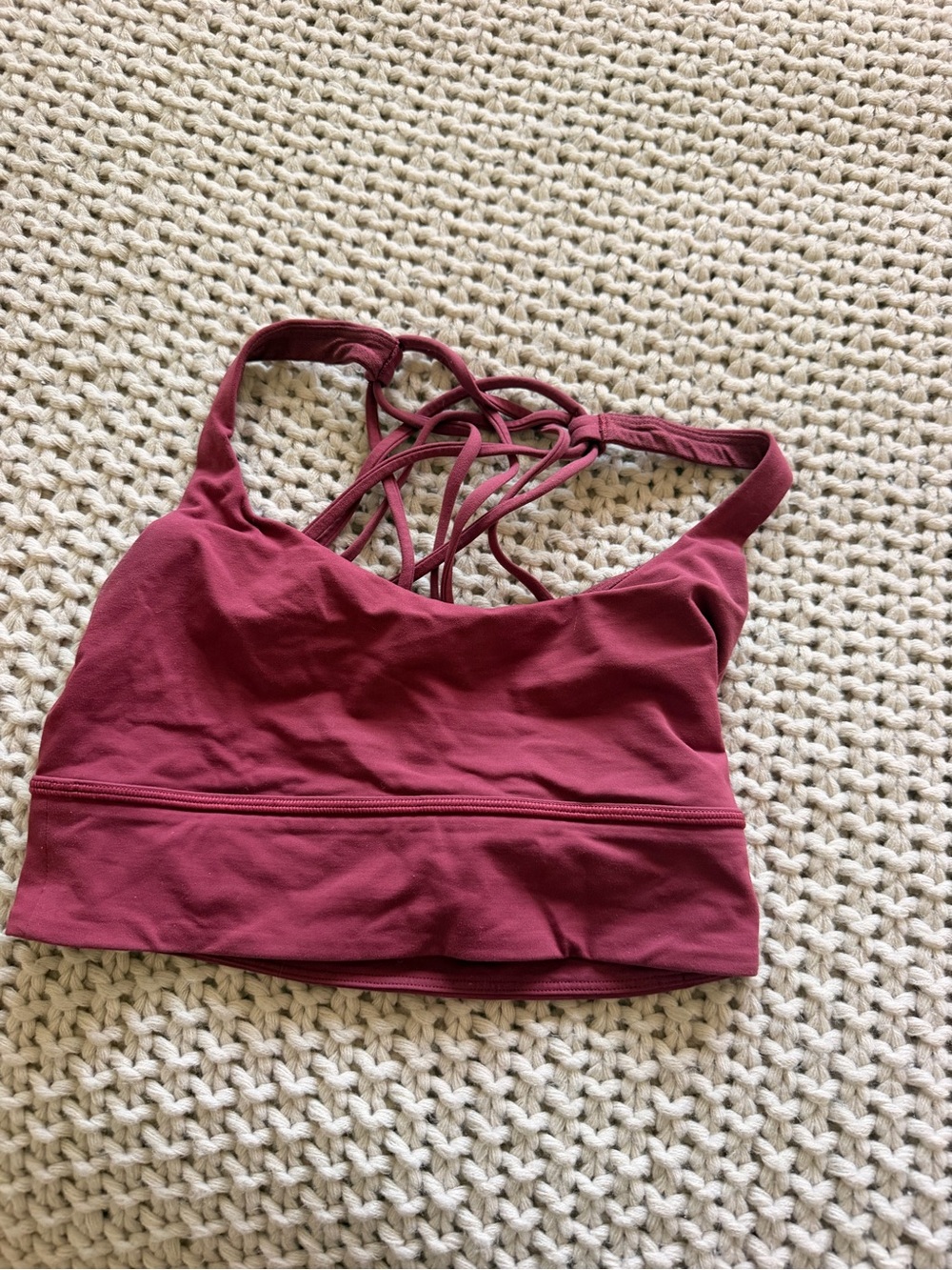lululemon athletica Wine Red Strappy Sports Bra